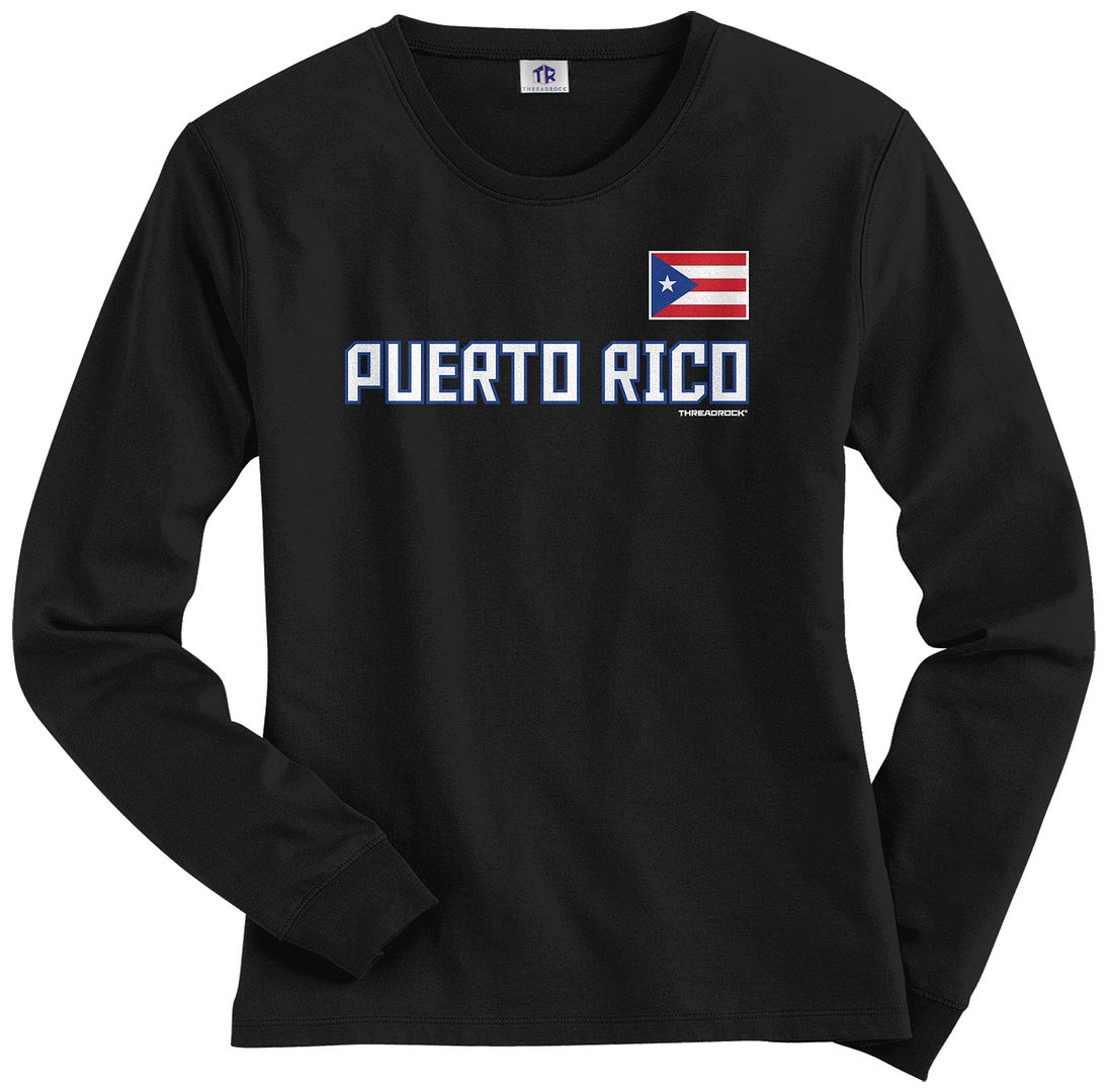 Threadrock Womens Puerto Rico National Team Long Sleeve T Shirt Flag Pride Ebay 6486